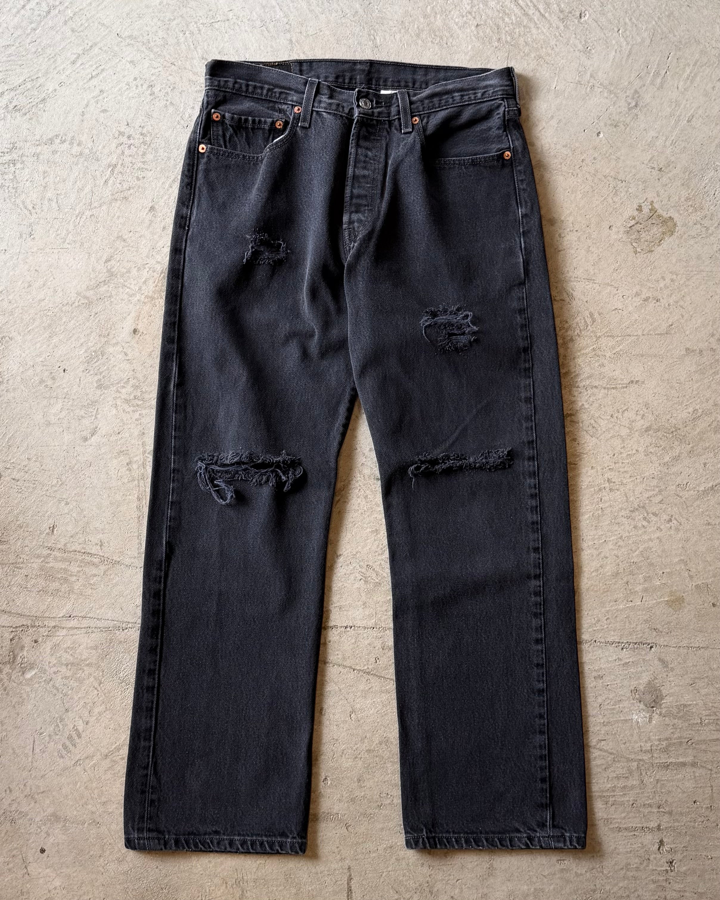 00’s Levi’s “501” damage denim pants 33×30