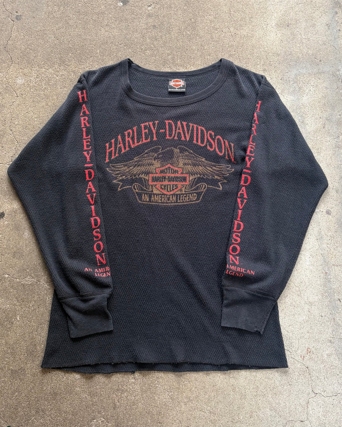 90’s “HARLEY-DAIDSON”
thermal I/s t-shirt large
