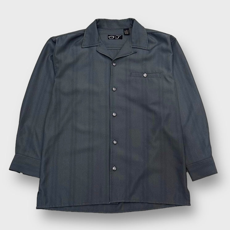 90's-00's "Trust usa" Stripe pattern shirt