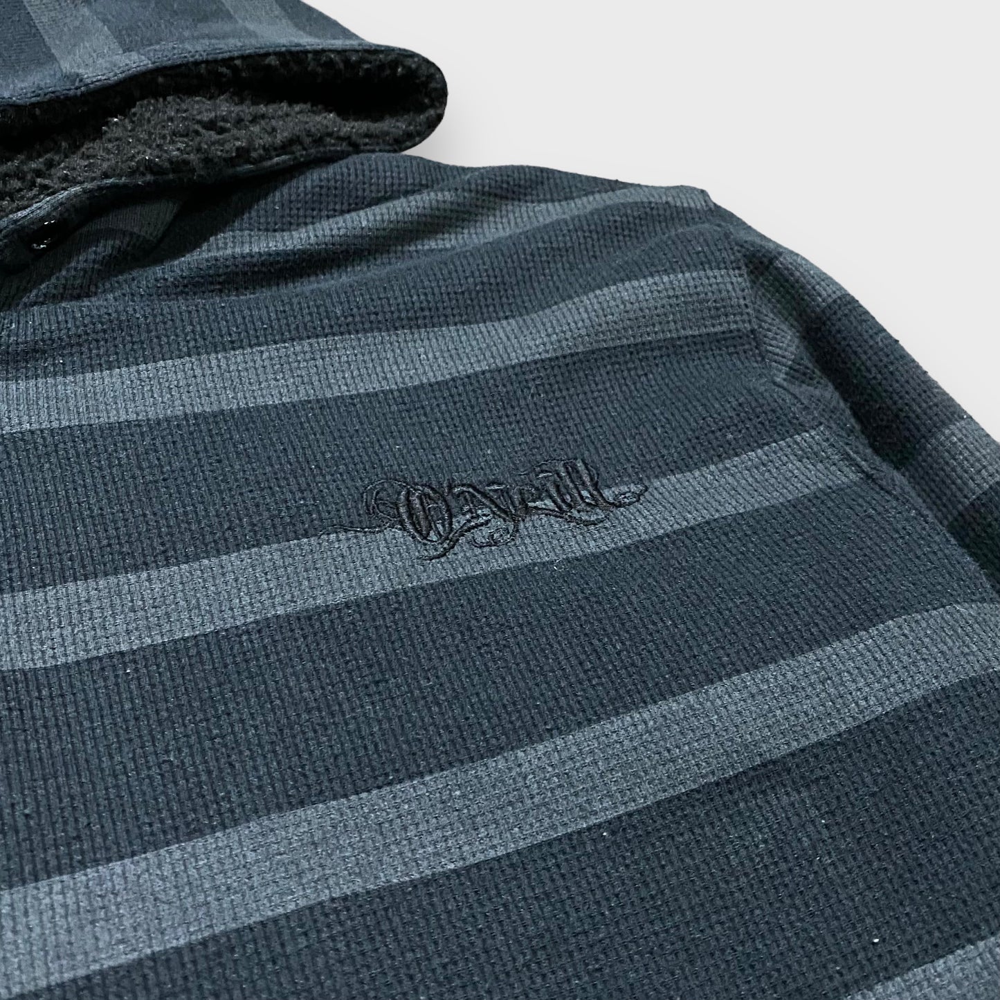 "ONEAL"Border pattern wool lining hoodie