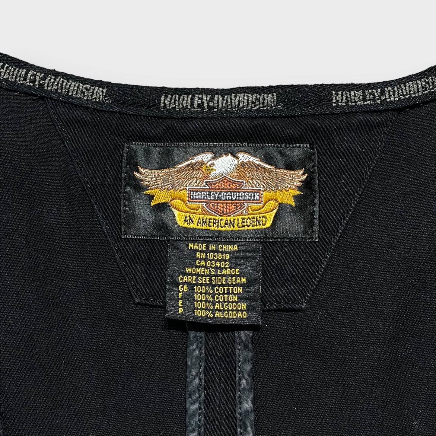 00's "Harley-Davidson" Lace up cotton vest
