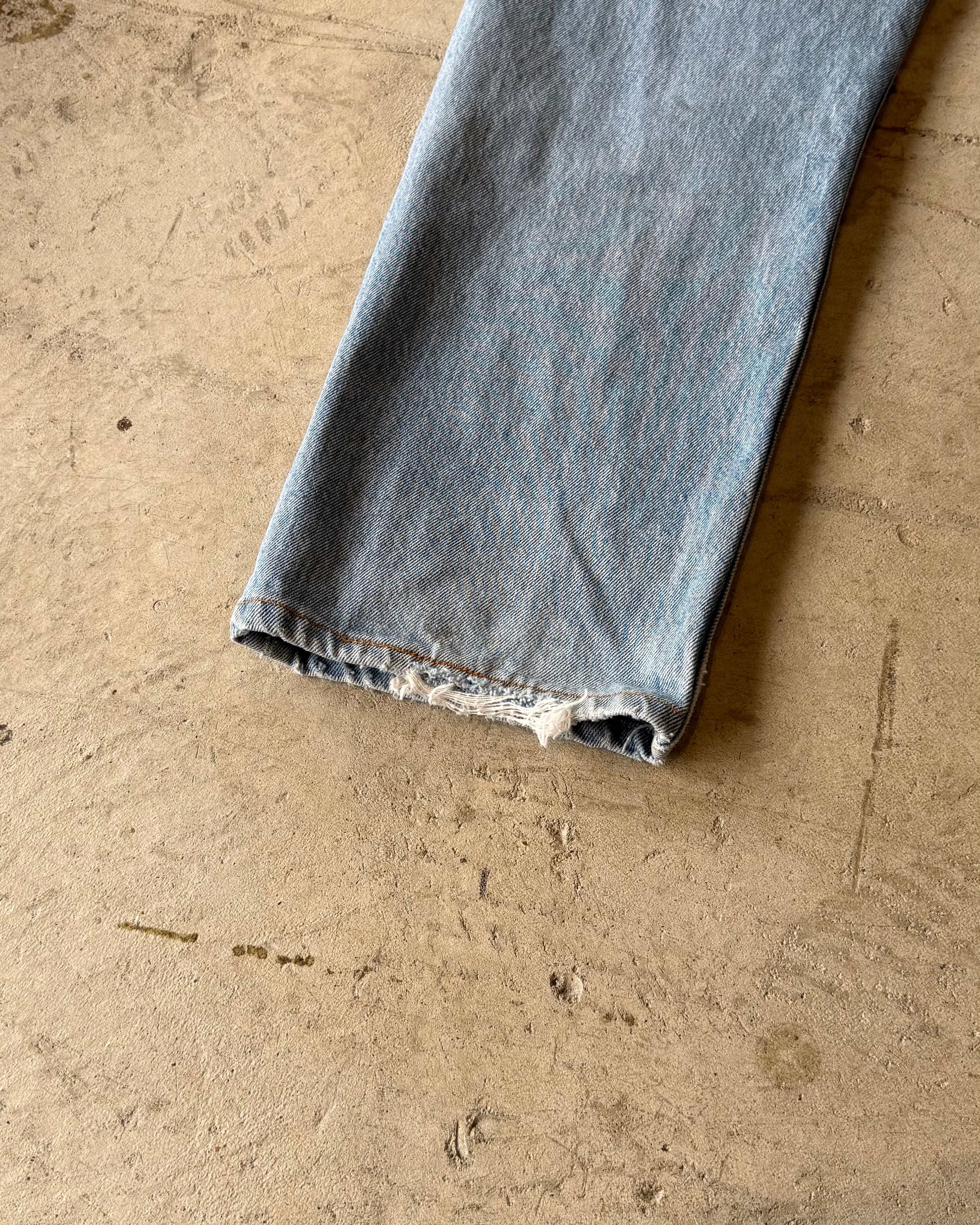 00’s Levi’s “501” damage denim pants 34×30