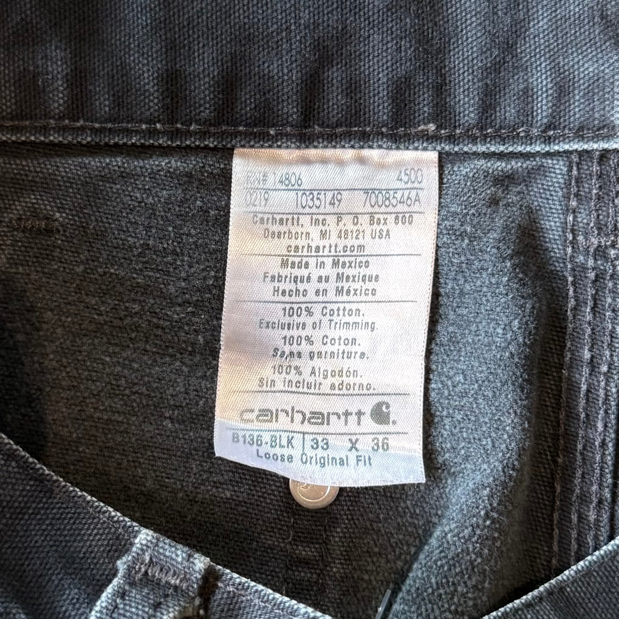 00’s “Carhartt”faded double knee work wear pants 33×36