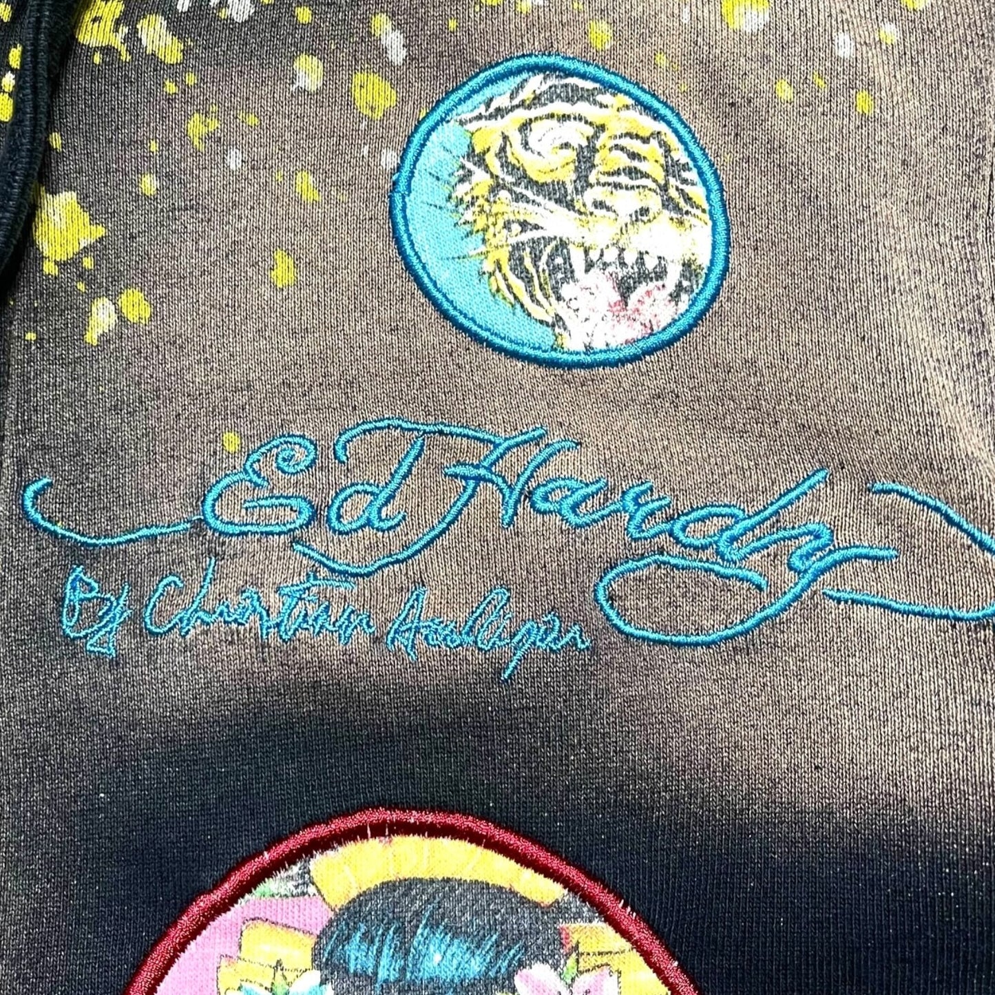 "Ed Hardy" Patch design full zip hoodie