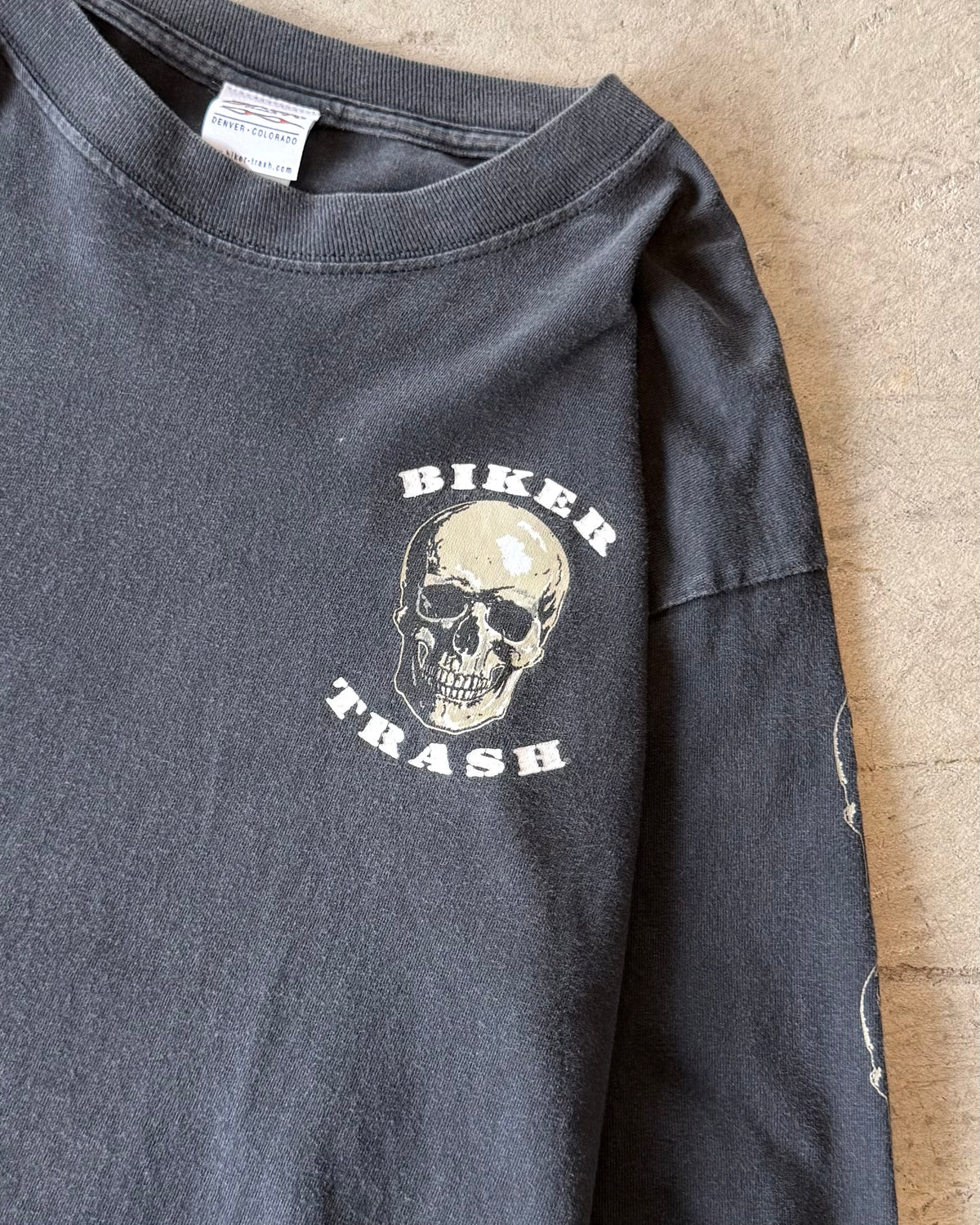 00’s “BIKER TRASH” l/s t-shirt large