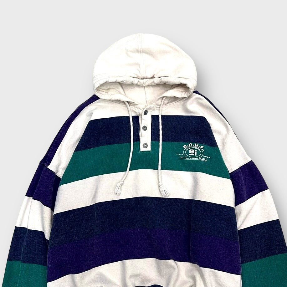 90's "E.n.u.f" border pattern hoodie