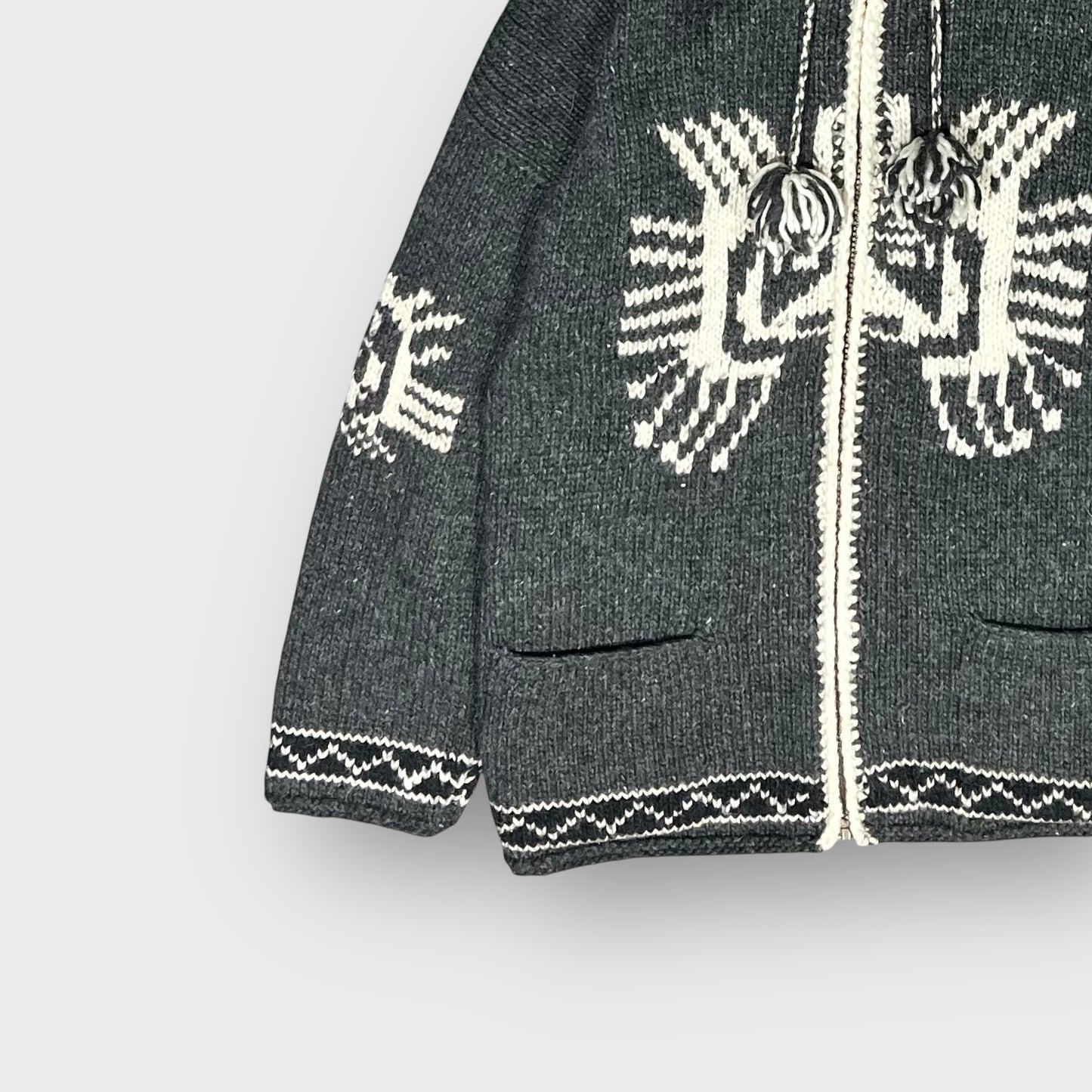 90’s native pattern Ecuador knit hoodie