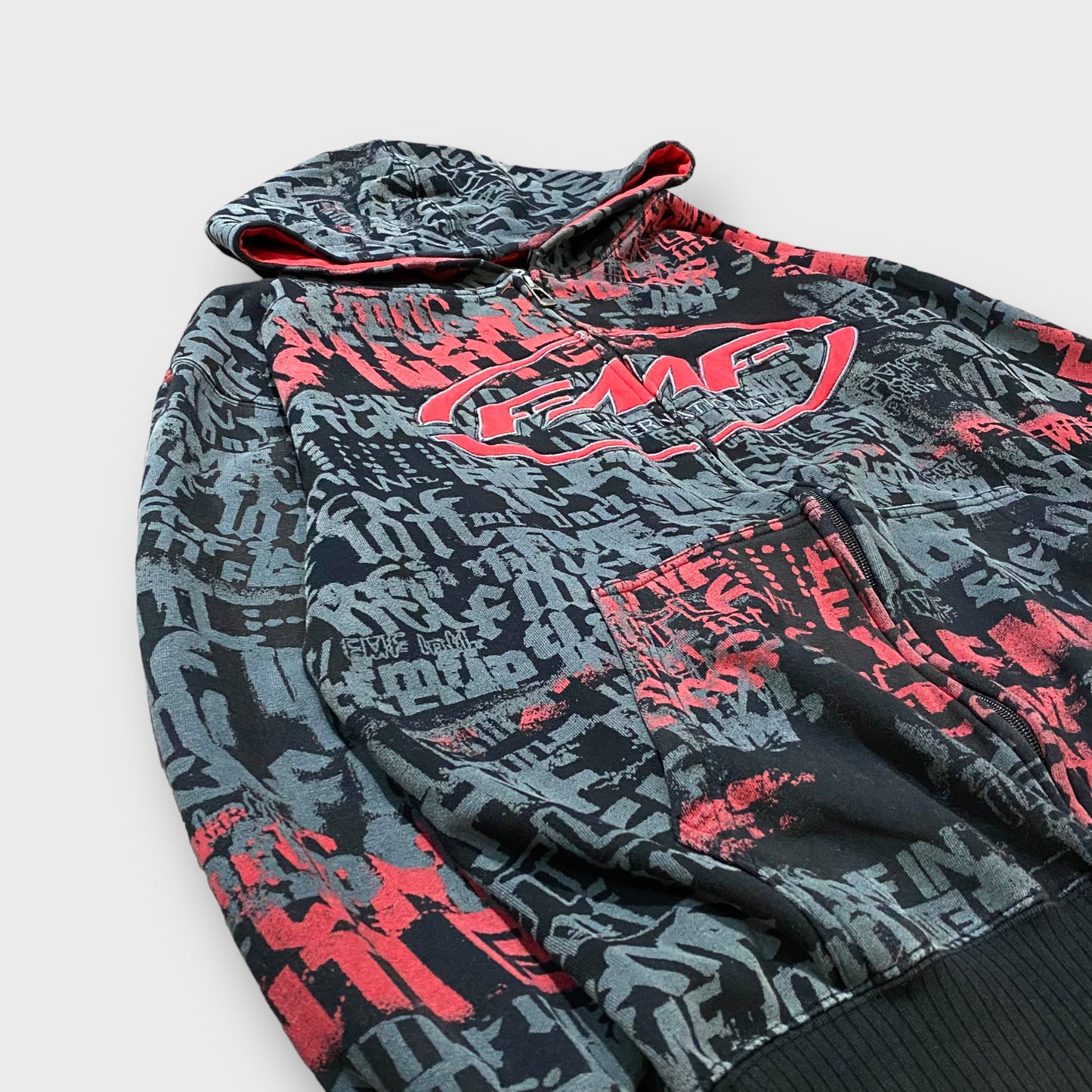 "FMF" Pattern full zip hoodie