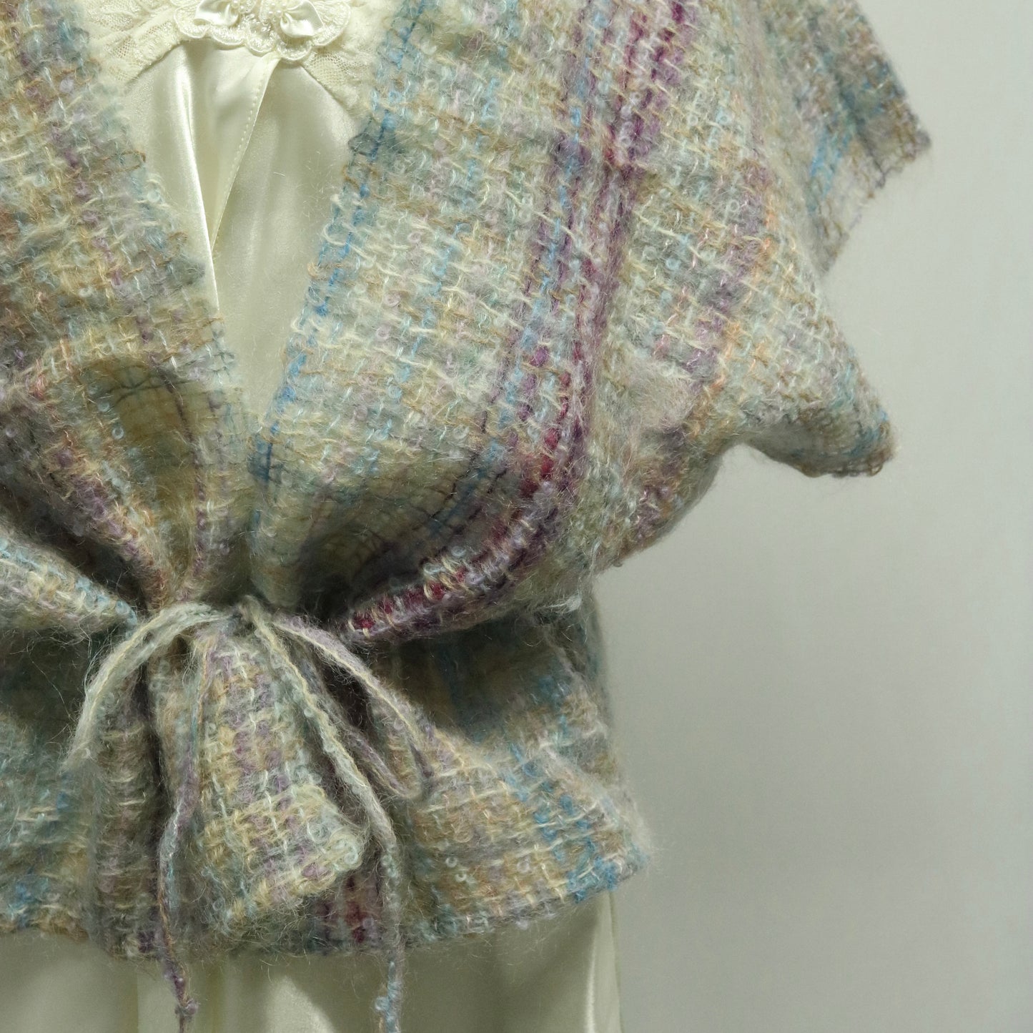 00's "NESSA" mohair touch knit cardigan
