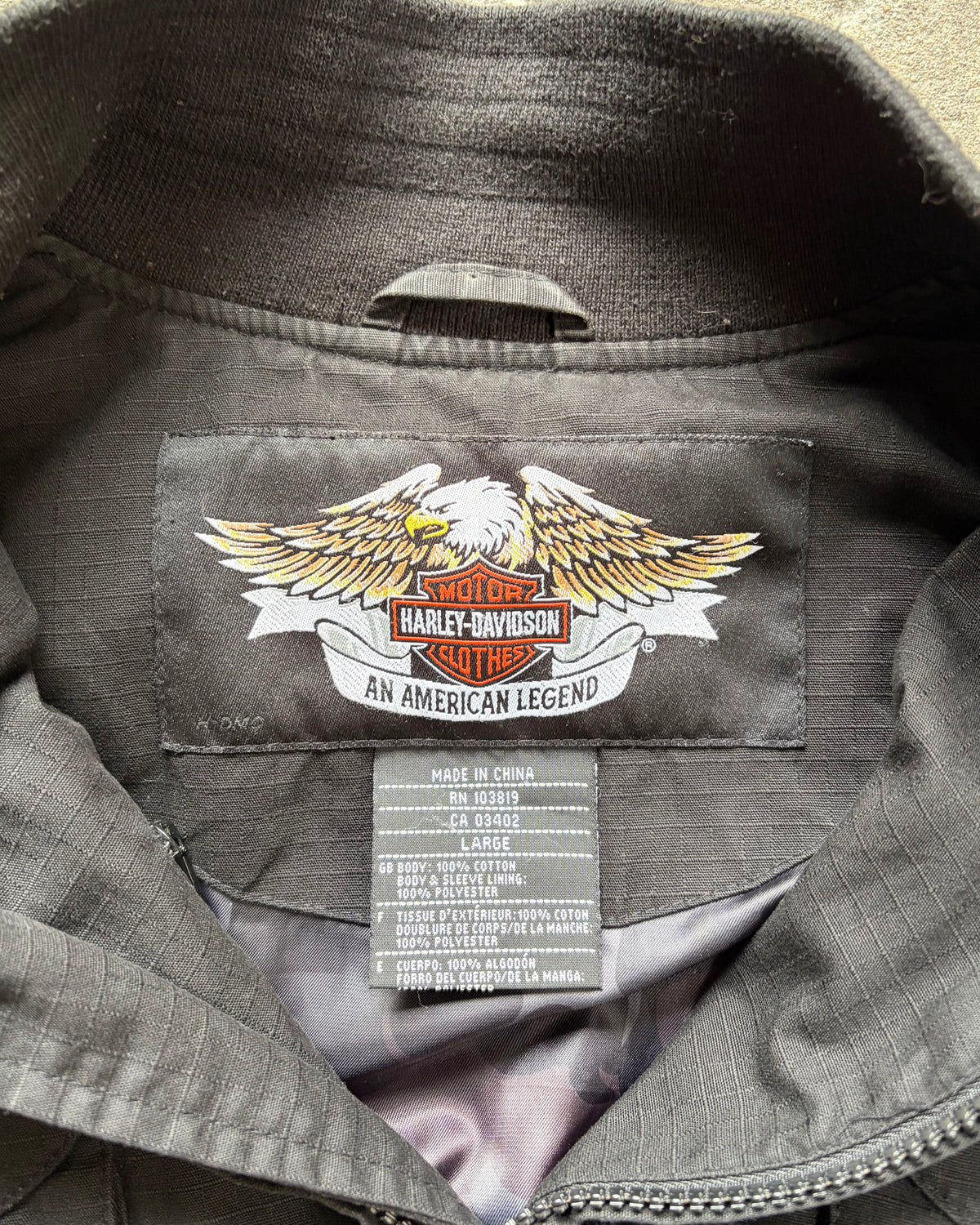 00’s “HARLEY DAVIDSON” zip upcotton jacket large
