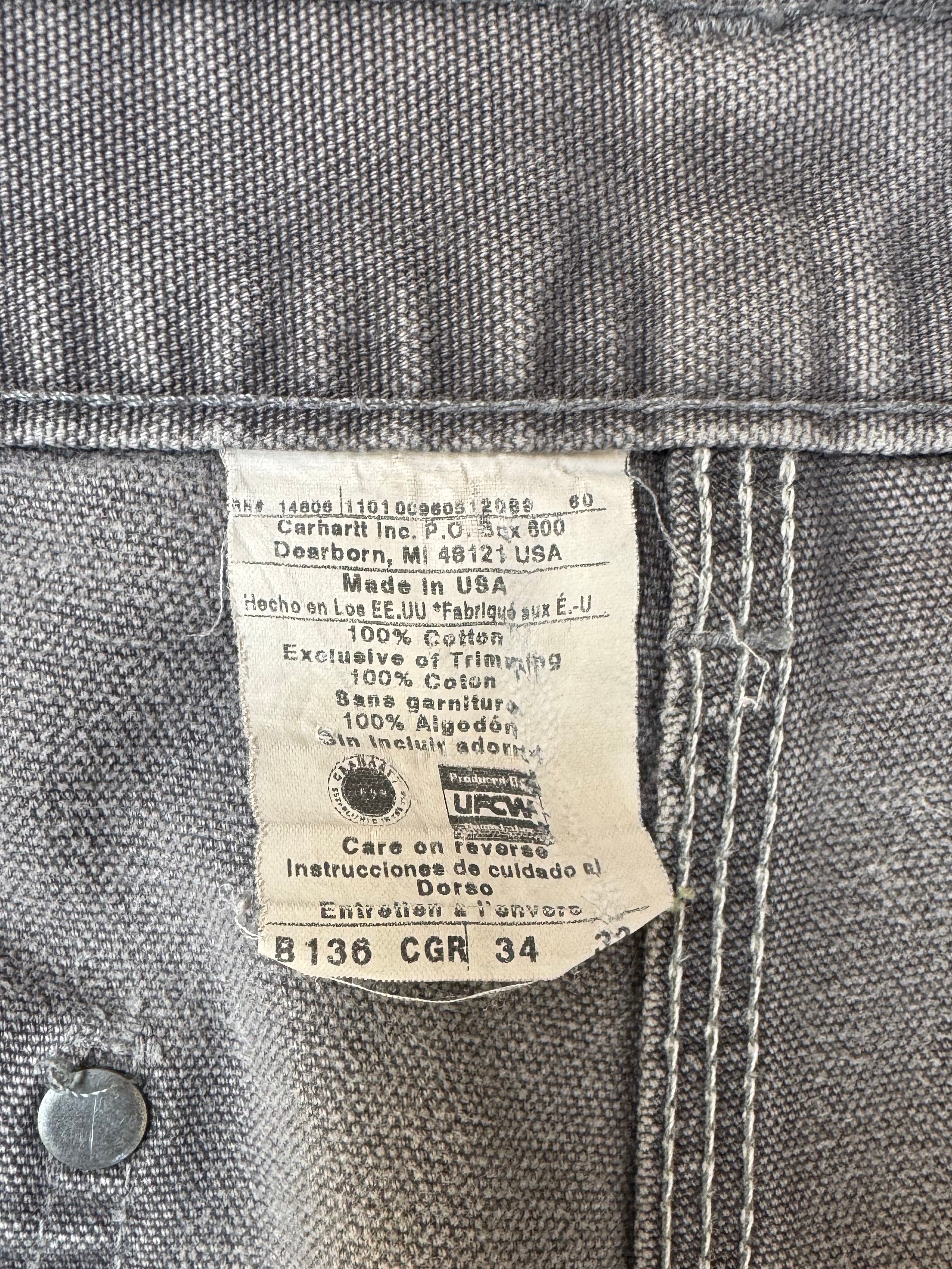 00’s “Carhartt”faded double knee work wear pants 34×32