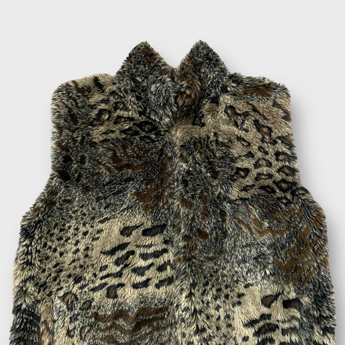 Leopard pattern fur vest