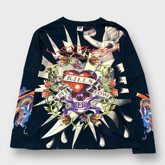 "Ed Hardy" American traditional design l/s t-shirt