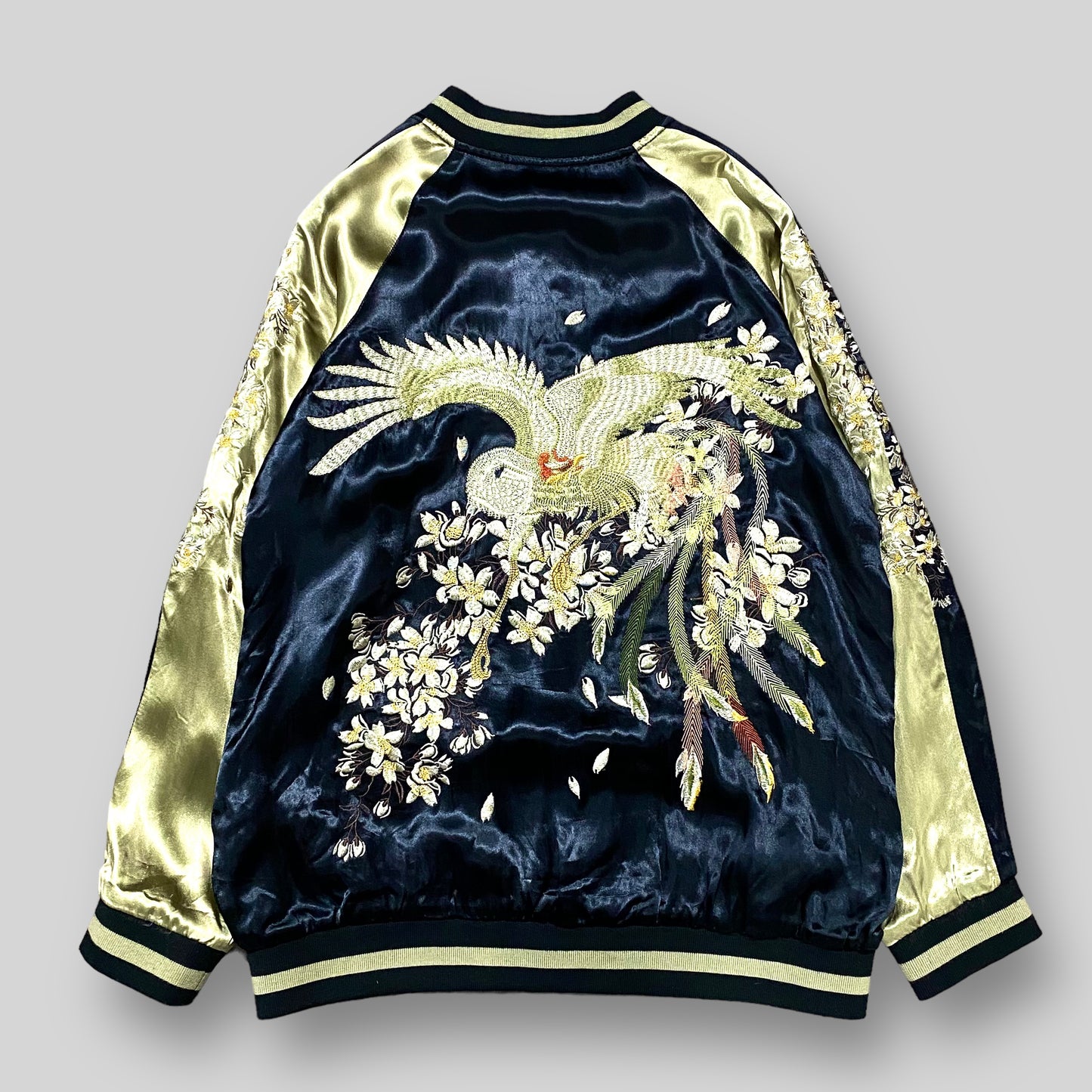 Crane embroidery souvenir jacket