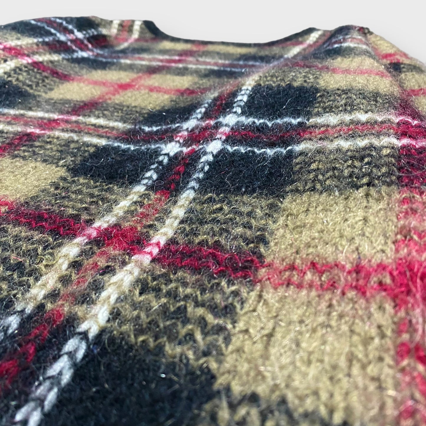 90's PAUL HARRIS DESIGN" Plaid pattern mohair knit sweater