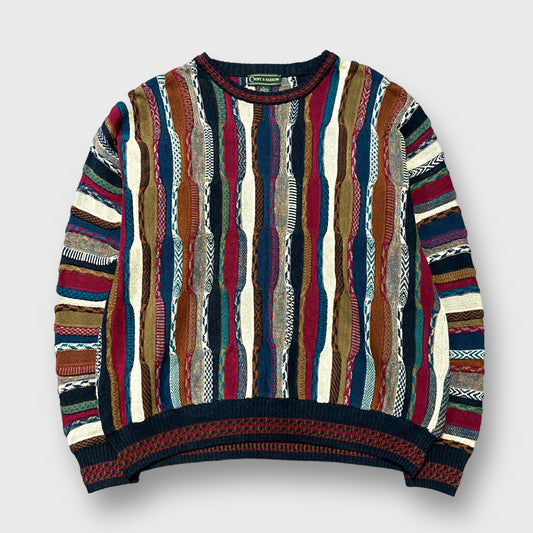 90's "Croft & Barrow" Stripe pattern 3D knit sweater