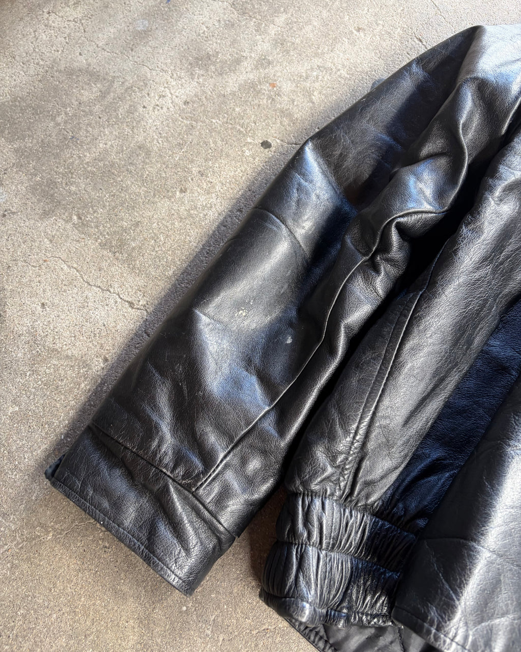 80-90’s patch design leather jacket