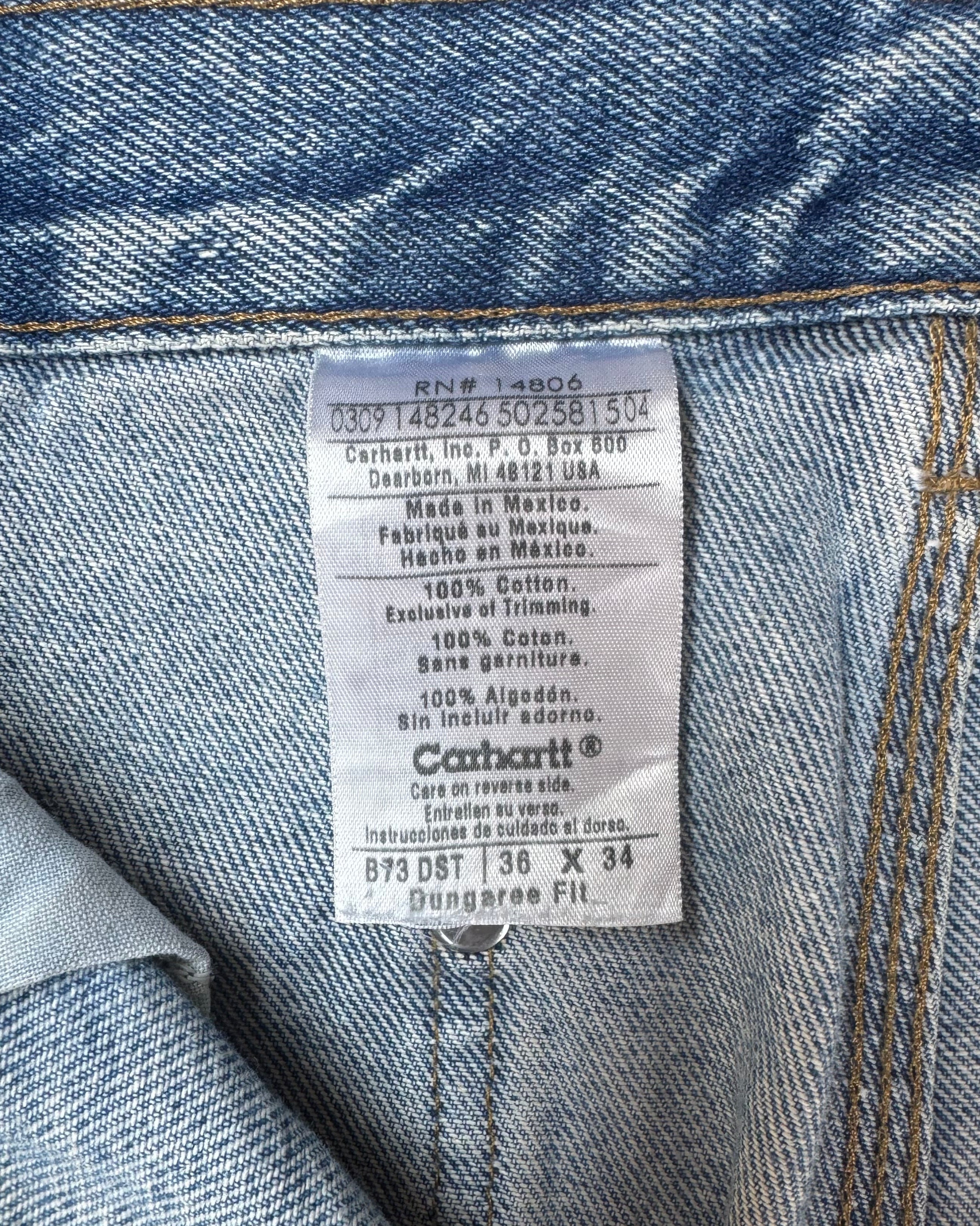 00’s “Carhartt”faded double knee work wear pants 36×34