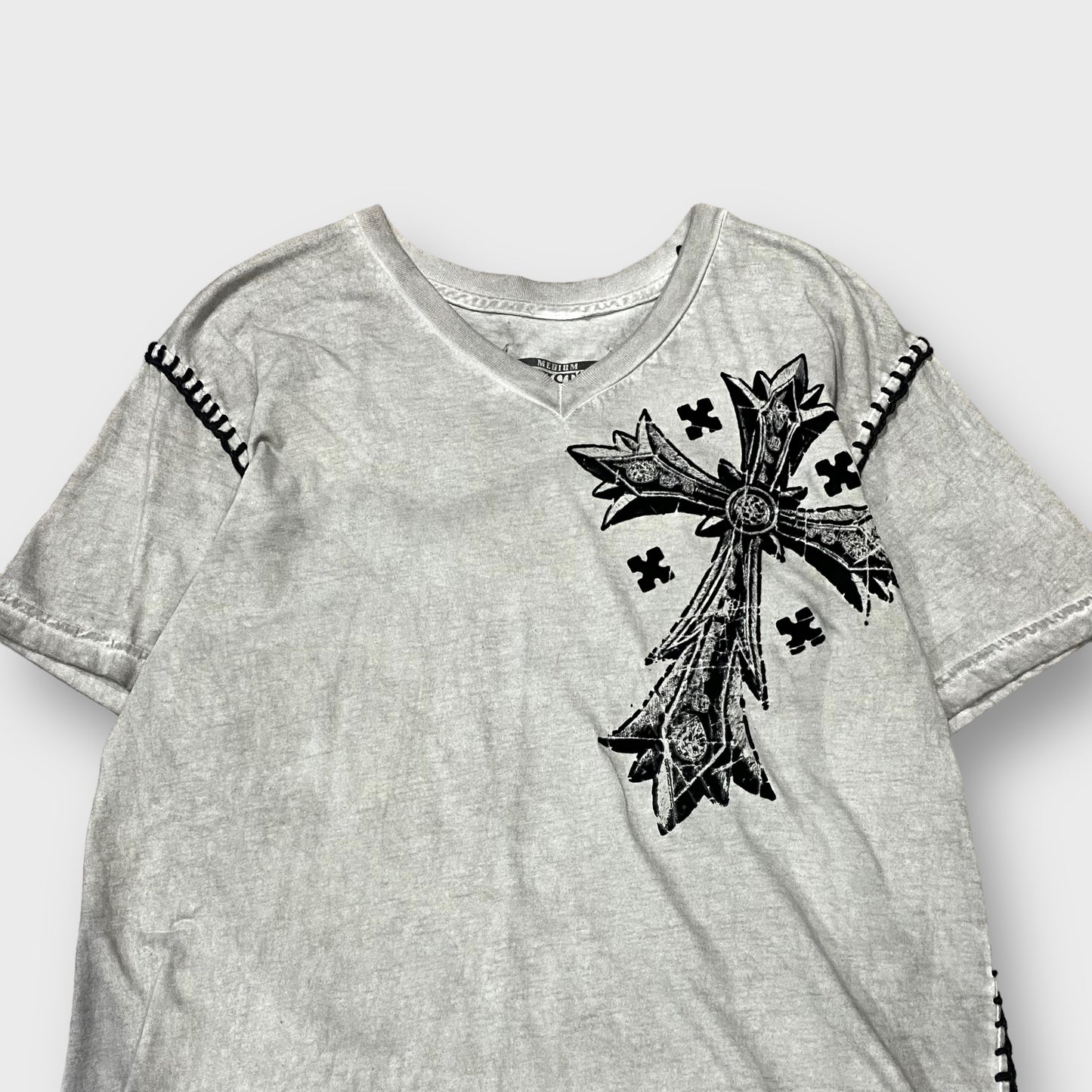"RAW STATE" Cross design t-shirt