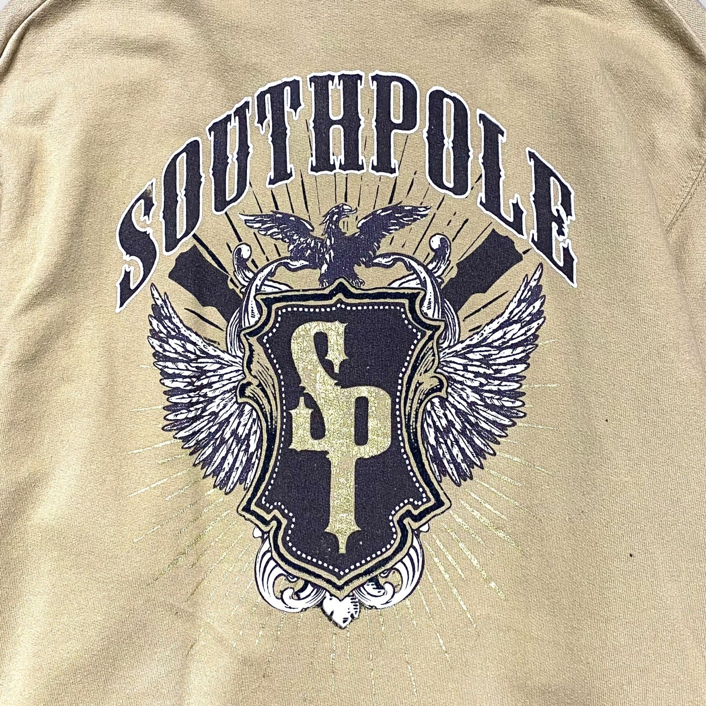 "SOUTHPOLE" Logo design full zip hoodie
