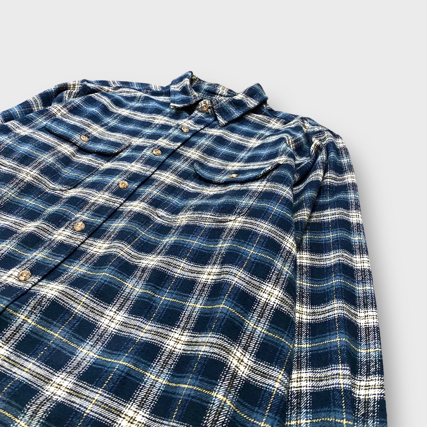 Ombre check pattern heavy flannel shirt