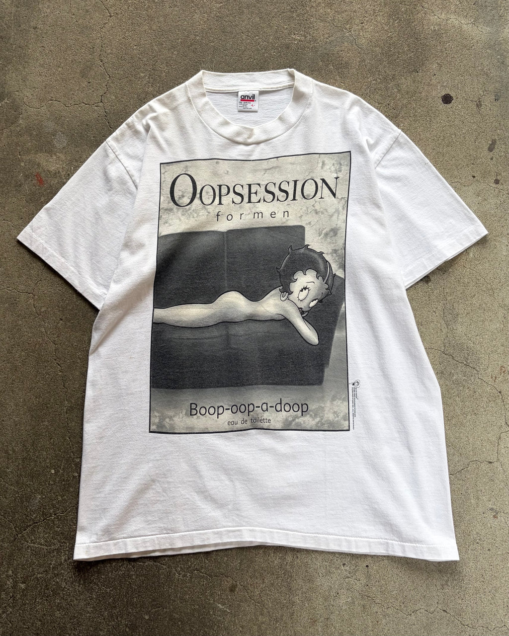 90’s Betty Boop
“Oopsession for men” character t-shirt large