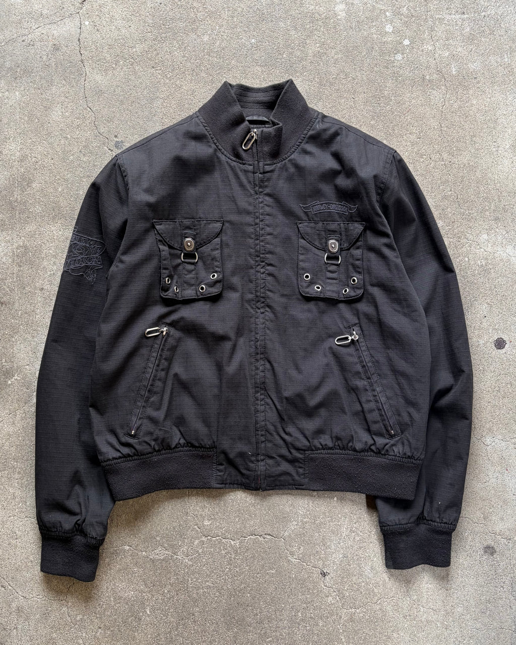 00’s “HARLEY DAVIDSON” zip upcotton jacket large