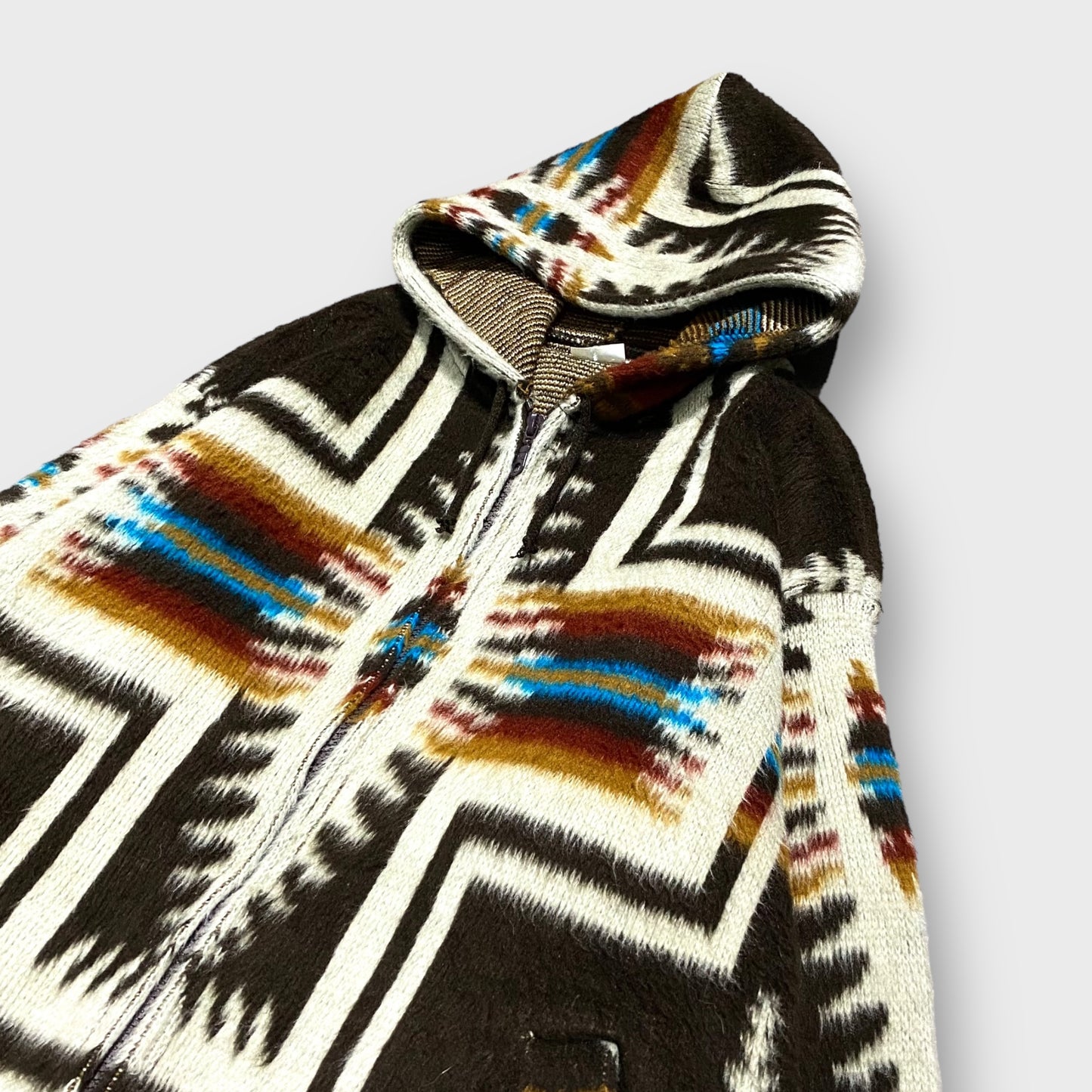 Native pattern fur jacket