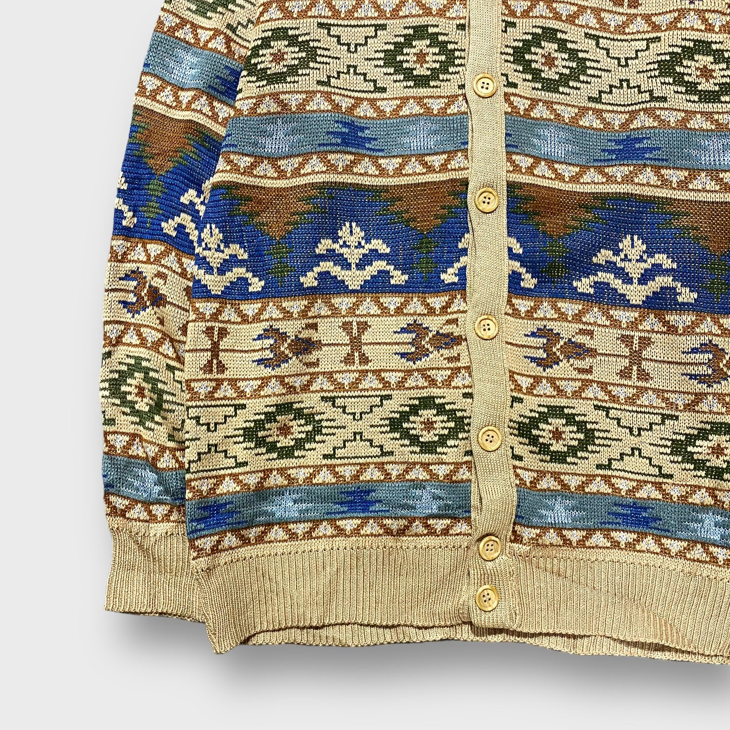 Native pattern full open cardigan