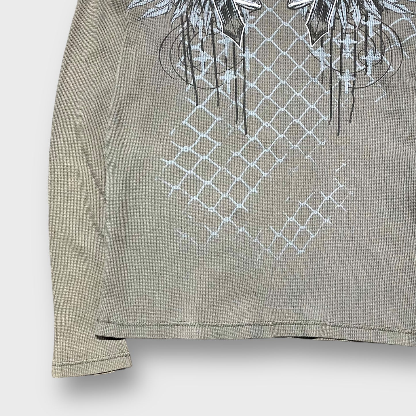 "MMA ELITE" Indian skull design thermal knit sweater
