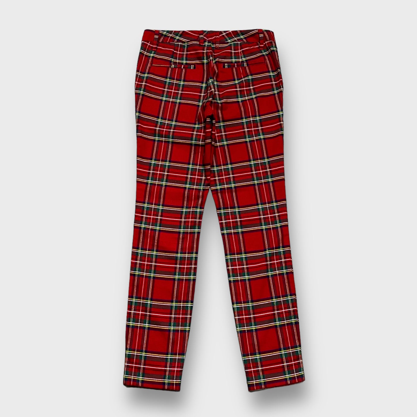 Tartan check pattern skinny pants