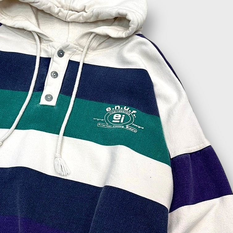 90's "E.n.u.f" border pattern hoodie