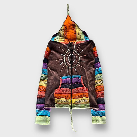 Ethnic zip up hoodie