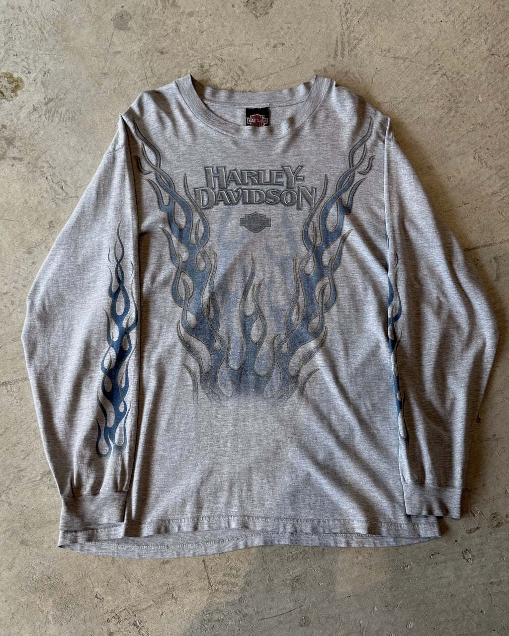 90's Harley-Davidson
blue flame pattern l/s t-shirt large