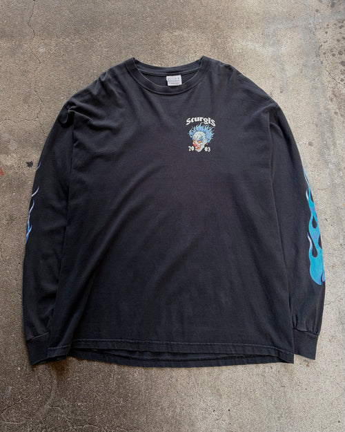 00’s  flame pattern l/s t-shirt x-large