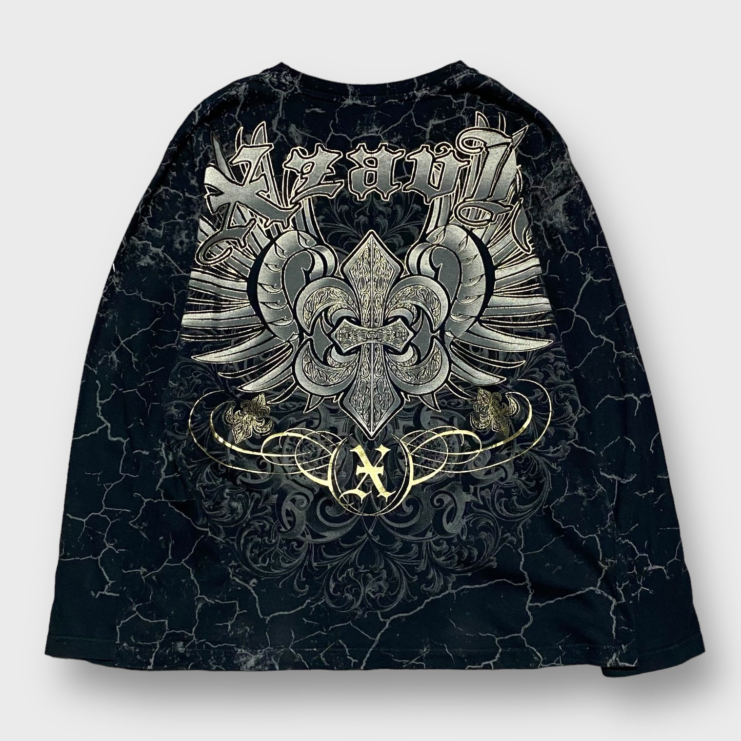 Skull × sword design l/s t-shirt