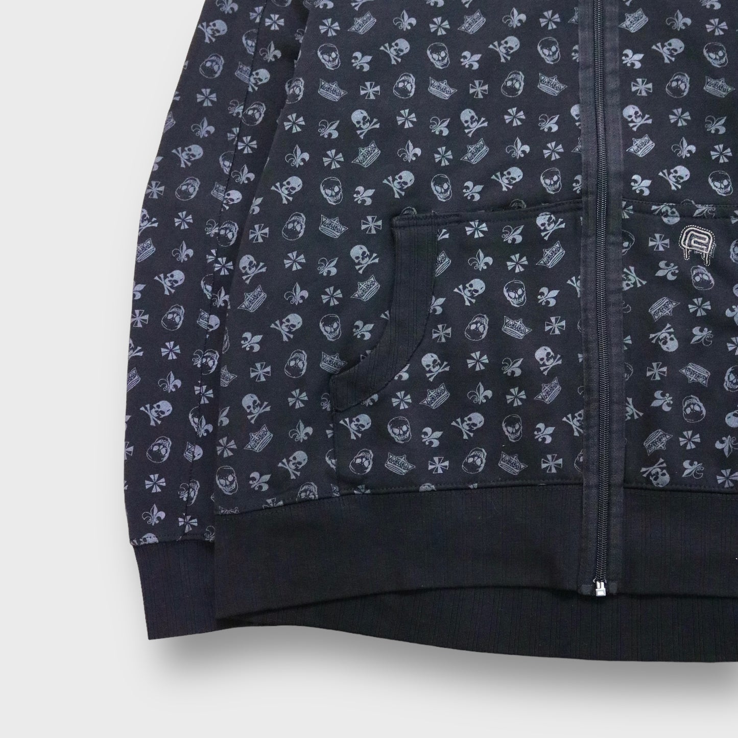 Skull × ornament pattern hoodie