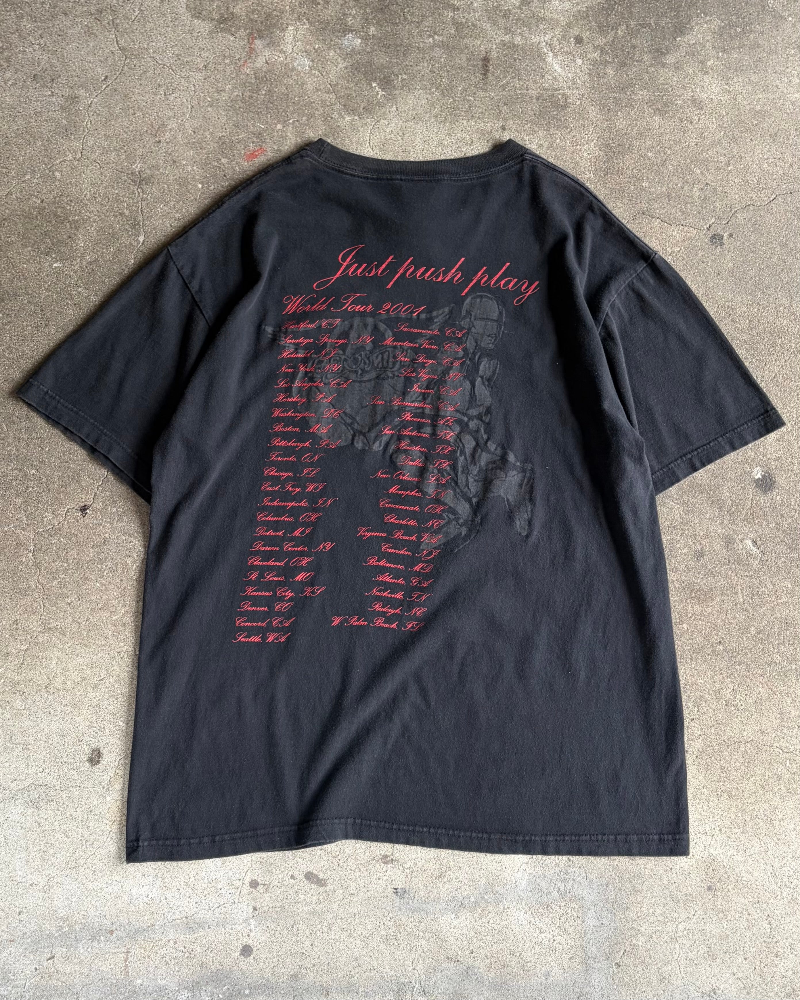 00’s AEROSMITH“Just Push Play” World Tour 2001 t-shirt LARGE