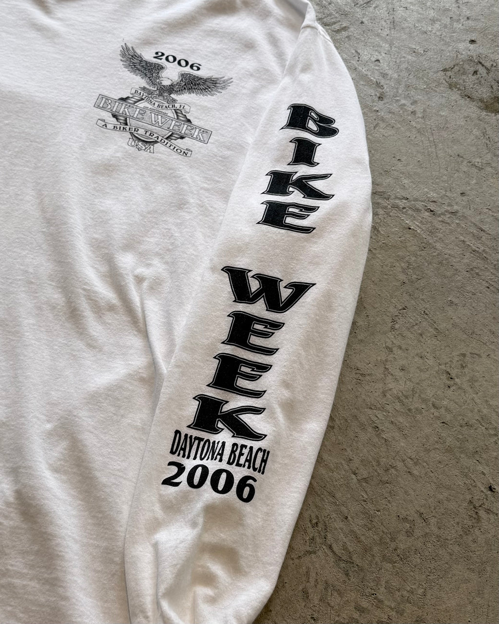 00’s BIKE WEEK
“DAYTONA BEACH 65TH” l/s t-shirt LARGE