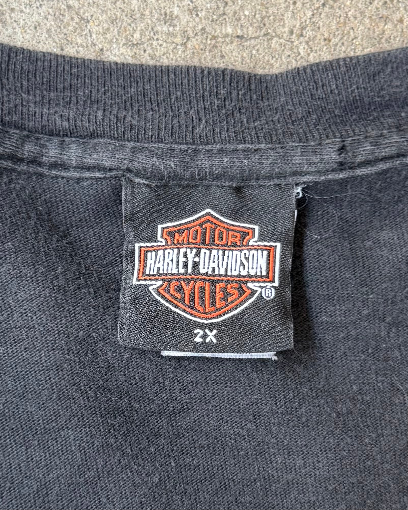 00’s “HARLEY DAVIDSON” flame pattern l/s t-shirt XX-LARGE