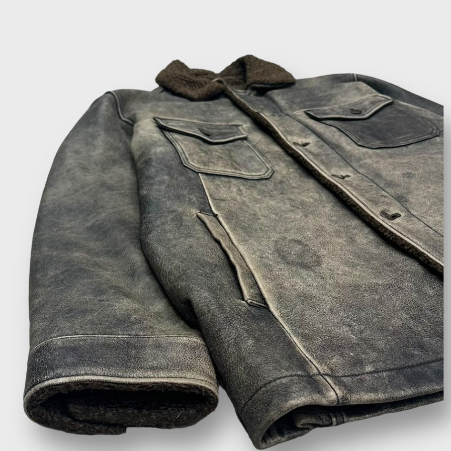 90's "GAP" Leather mouton jacket