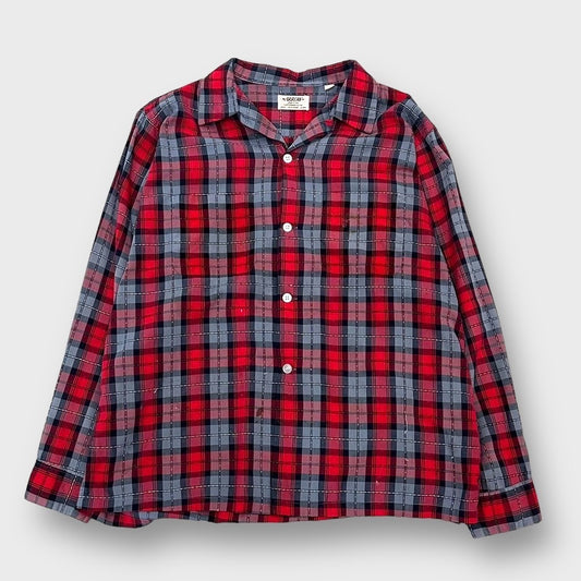 90's "ARROW" Plaid pattern open color shirt