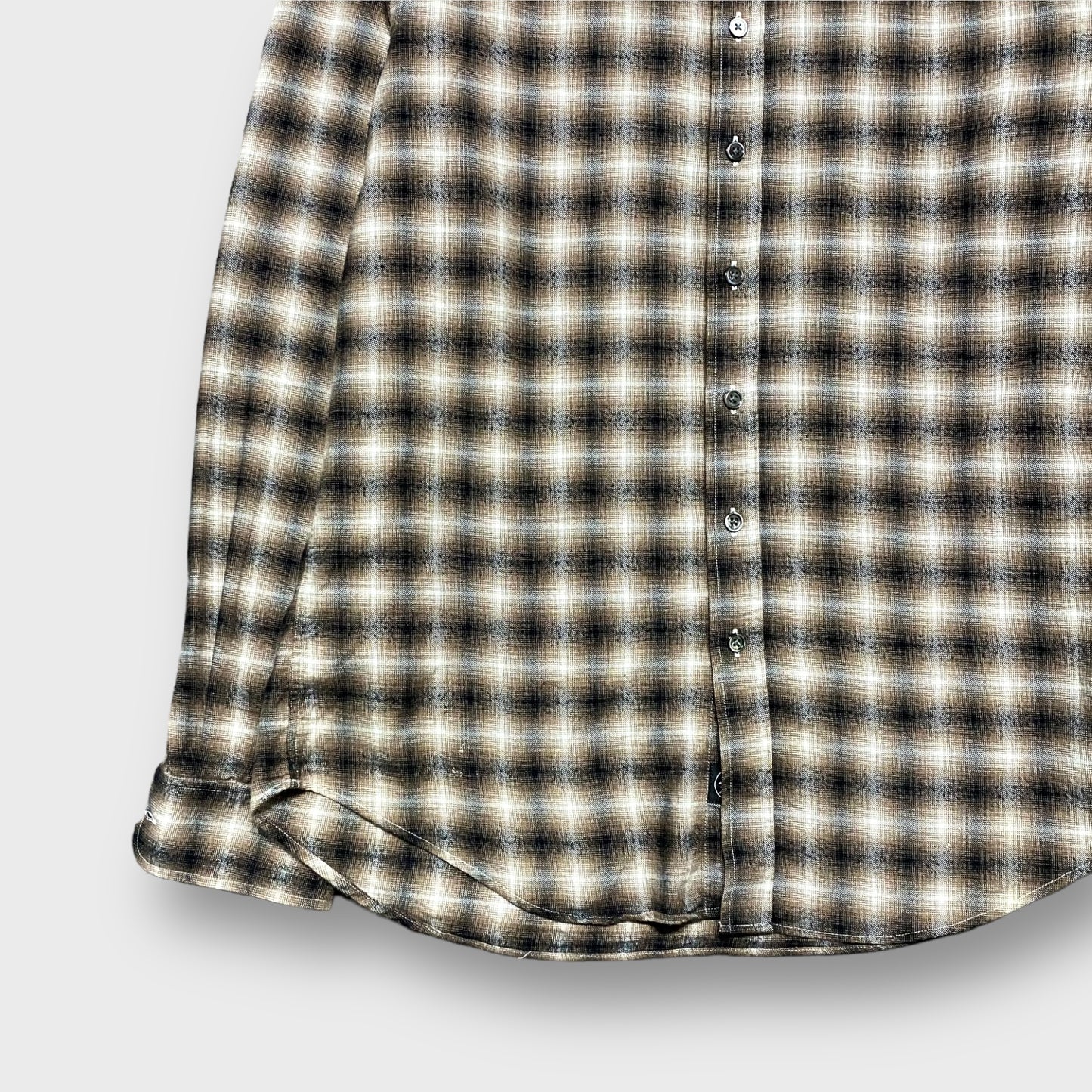 00's "OUTCLASS" Ombre check pattern shirt