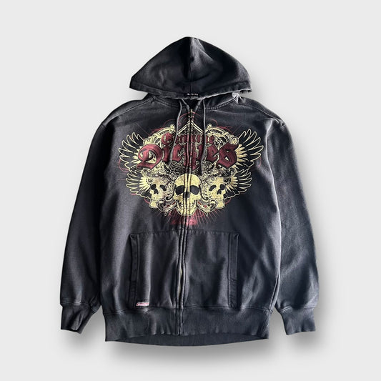 90's "Dickies" skull design full zip hoodie