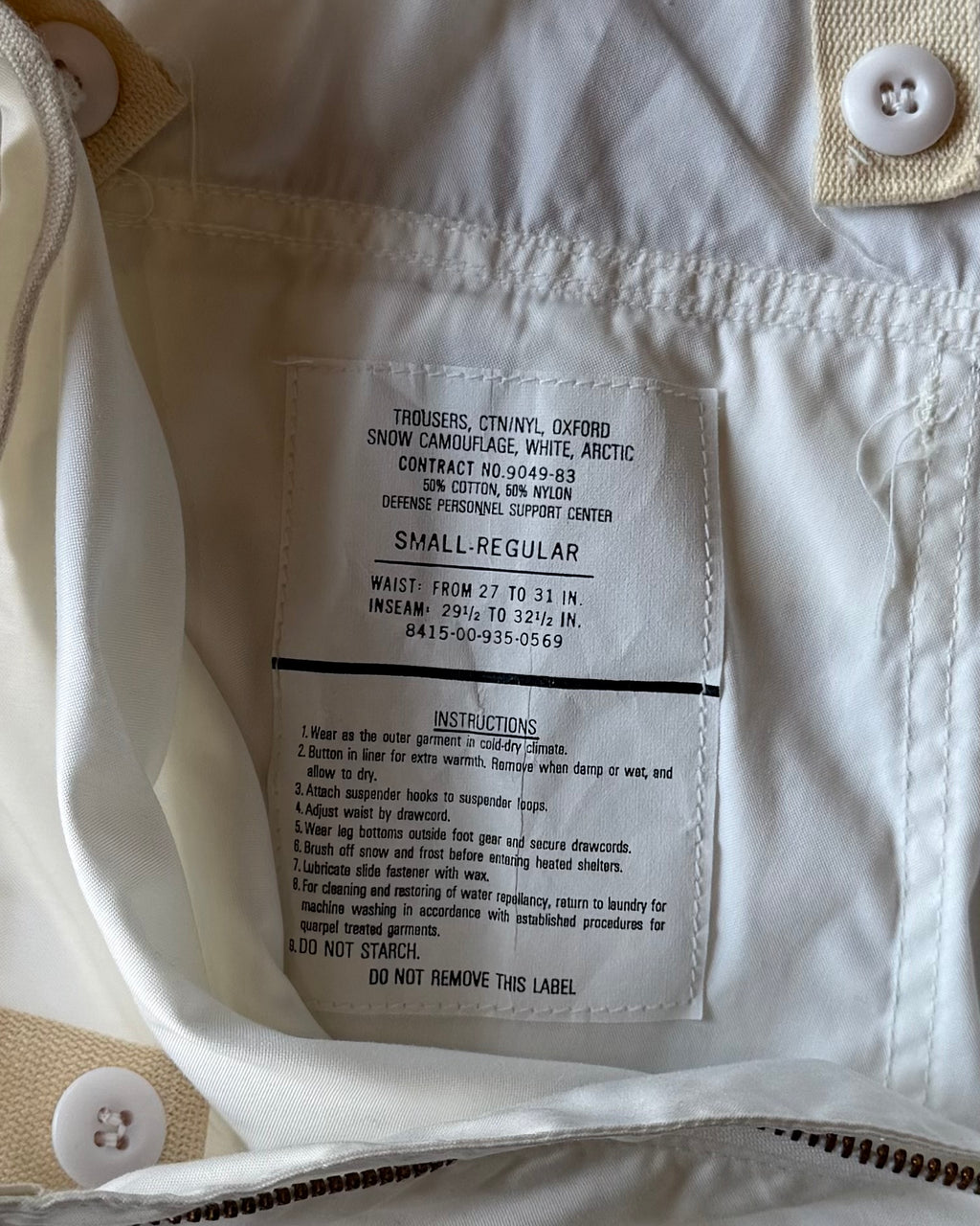 80’s “US.ARMY” snow  camo trousers SMALL-REGULAR