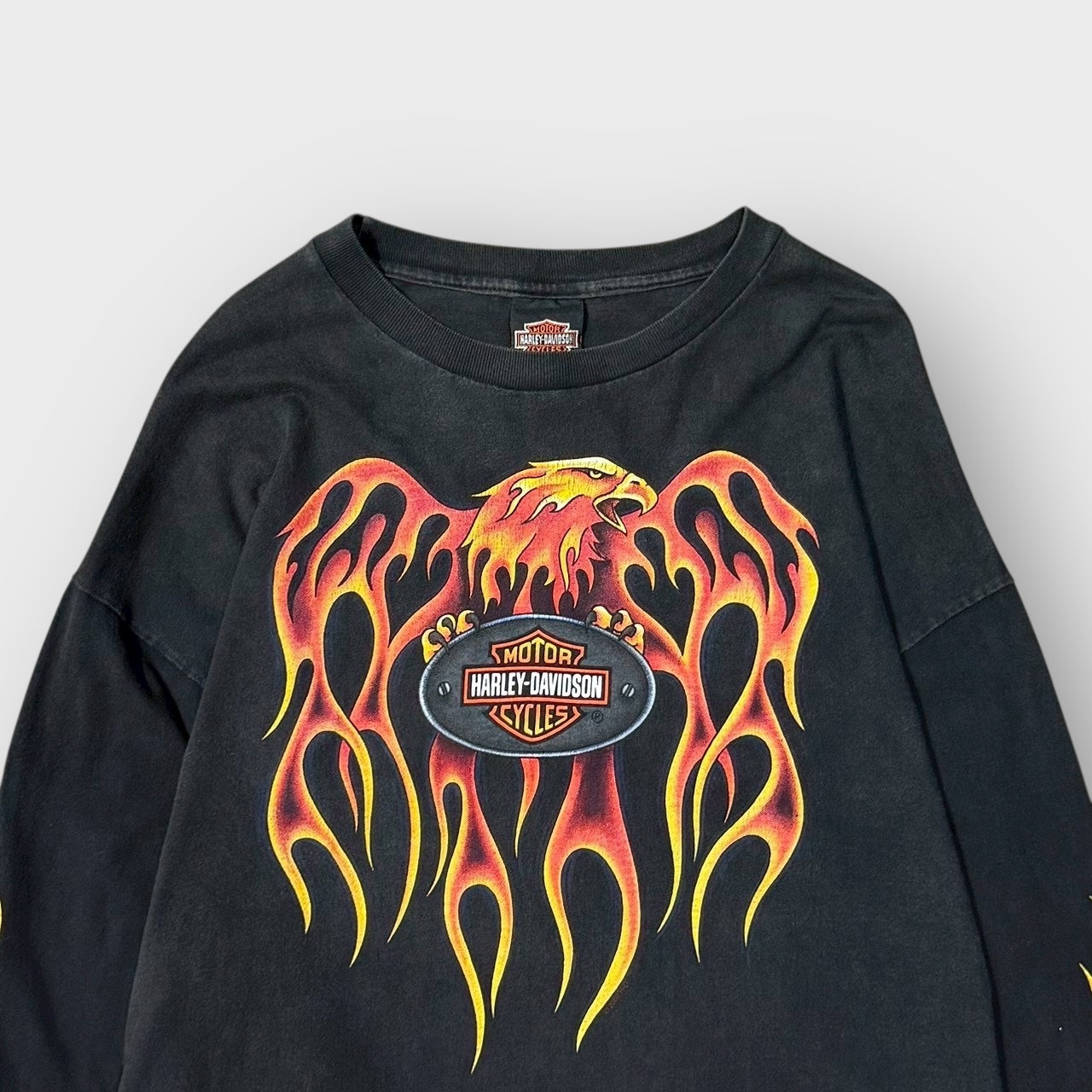 90s Harley-Davidson 長袖Tシャツ XL fire Flame 90s Harley-Davidson 長袖Tシャツ XL fire Flame