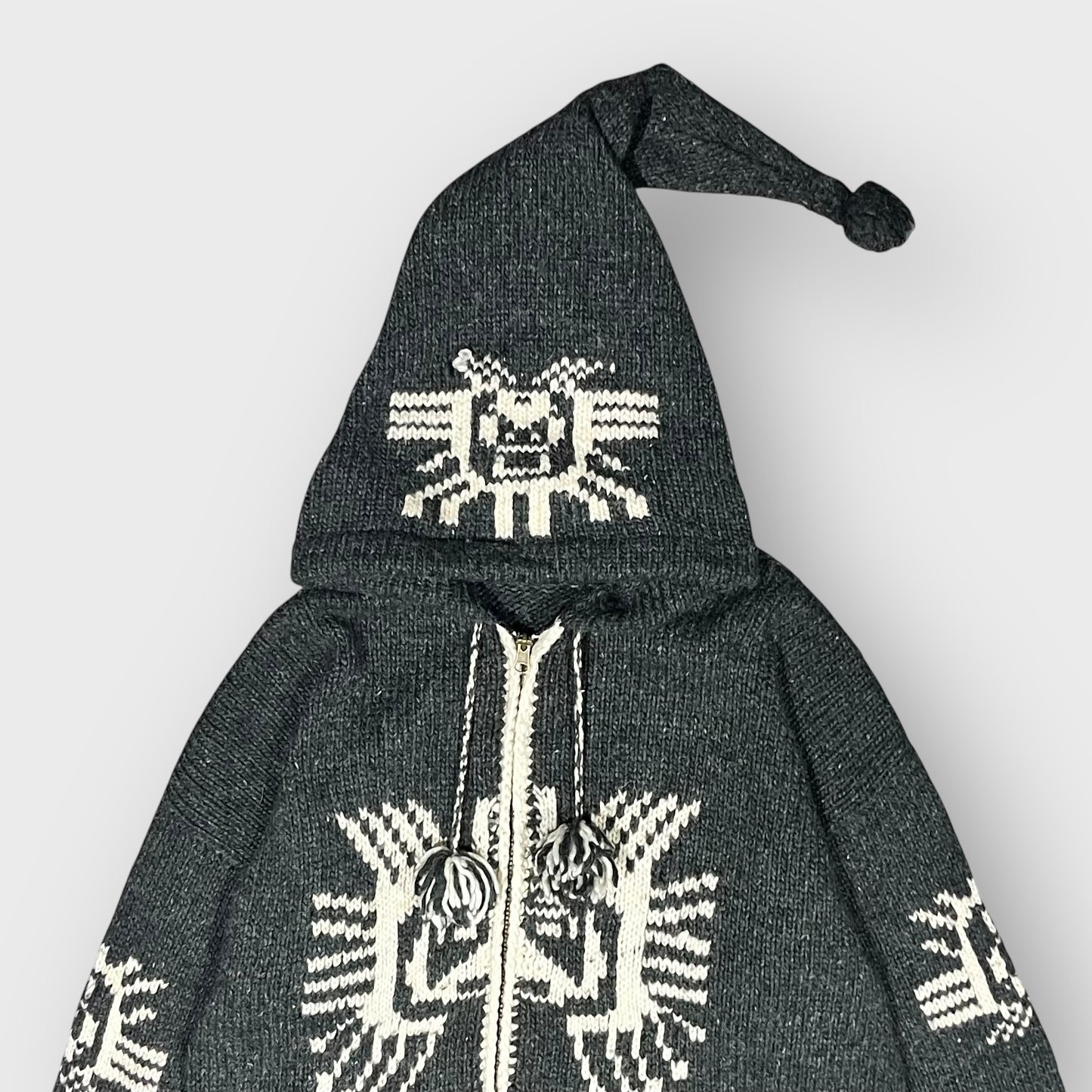 90’s native pattern Ecuador knit hoodie