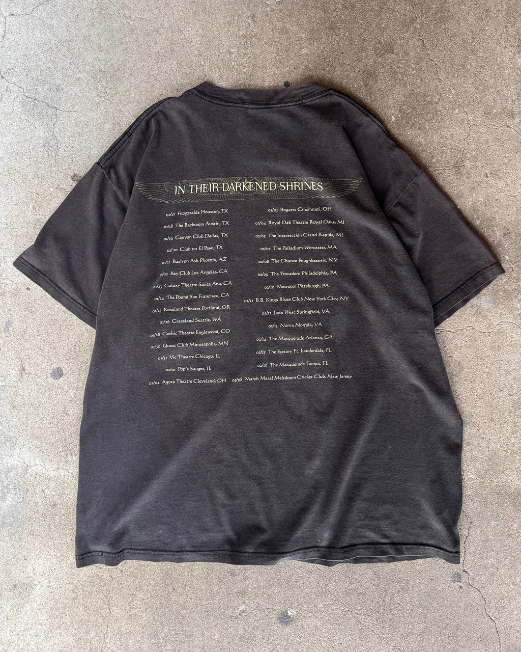00’s Nile
“In Their Darkened Shrines” album t-shirt X-LARGE