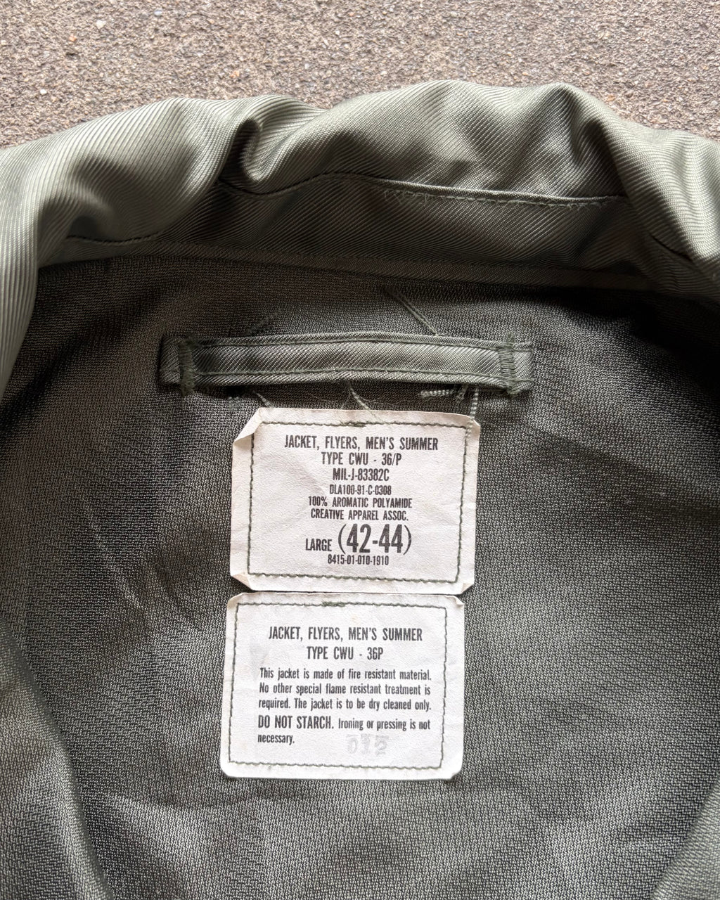 90’a US.military CWU-36P flight jacket large