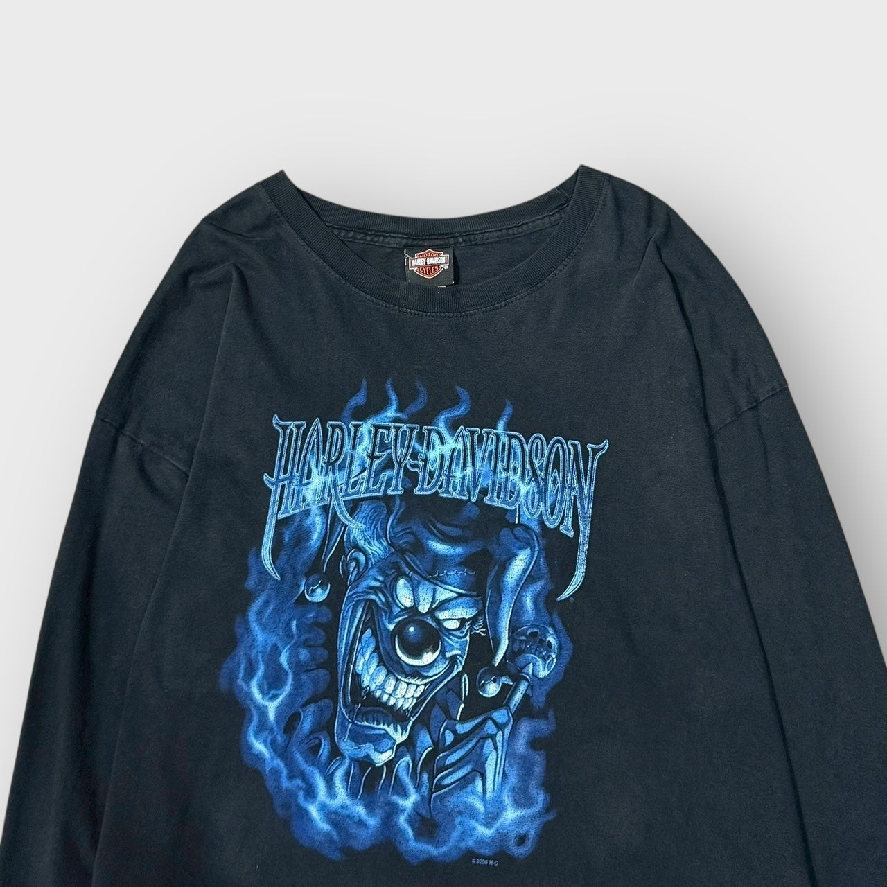 ほ*に様 Harley Davidson blue flame LS 00s t harley Davidson blue flame joker LS tee